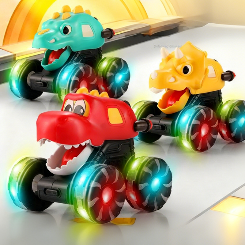 Paina ja mene -dinosaurusleluauto valoilla