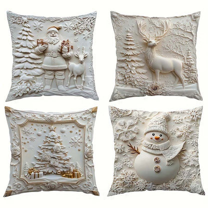 Jouluinen tyynyliinasetti, 4 osaa
