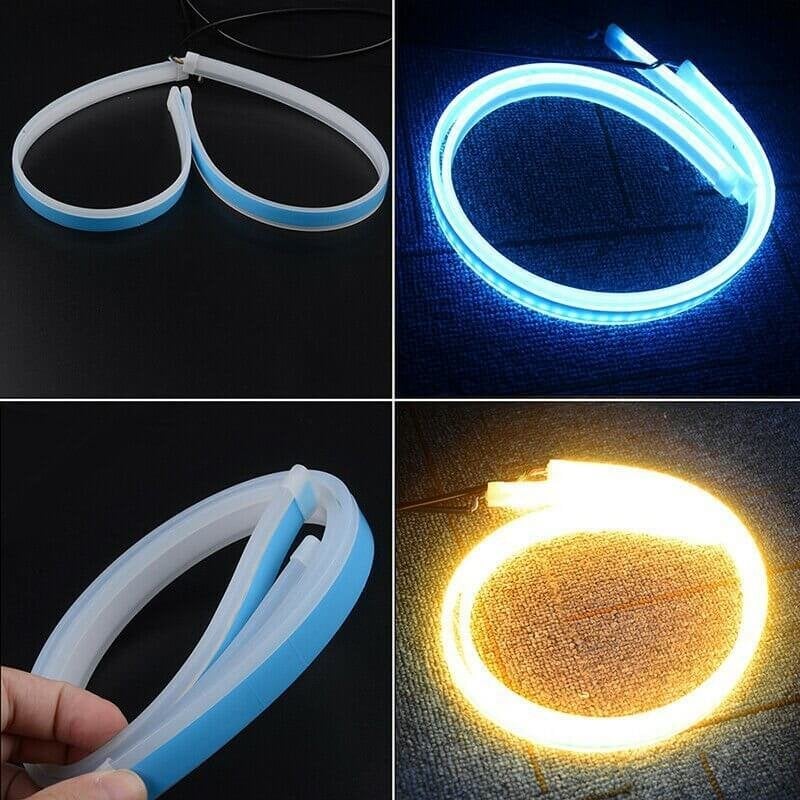 Auton ajovalojen LED-valaistus