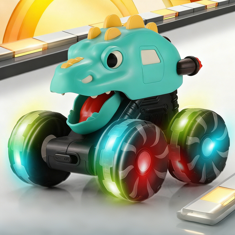 Paina ja mene -dinosaurusleluauto valoilla