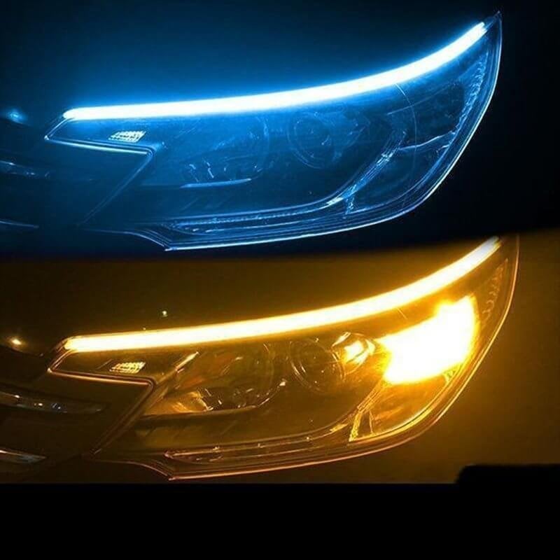Auton ajovalojen LED-valaistus