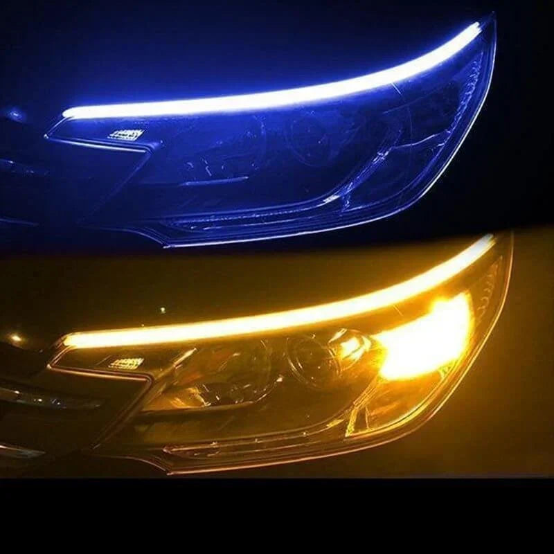 Auton ajovalojen LED-valaistus