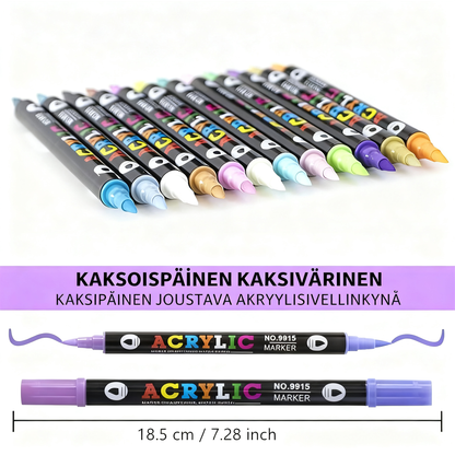 Kaksikärkinen akryylimaalitussi