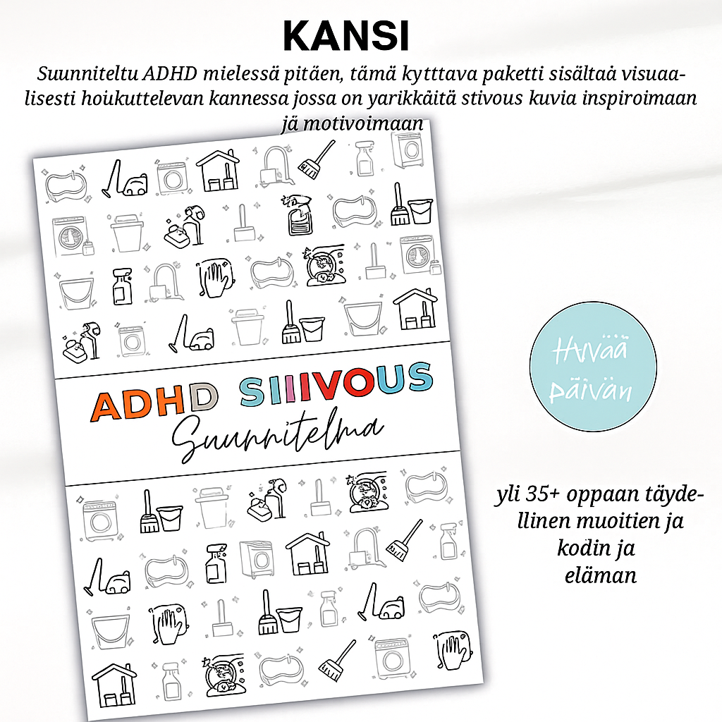 ADHD-siivous- ja organisointityökalupakki