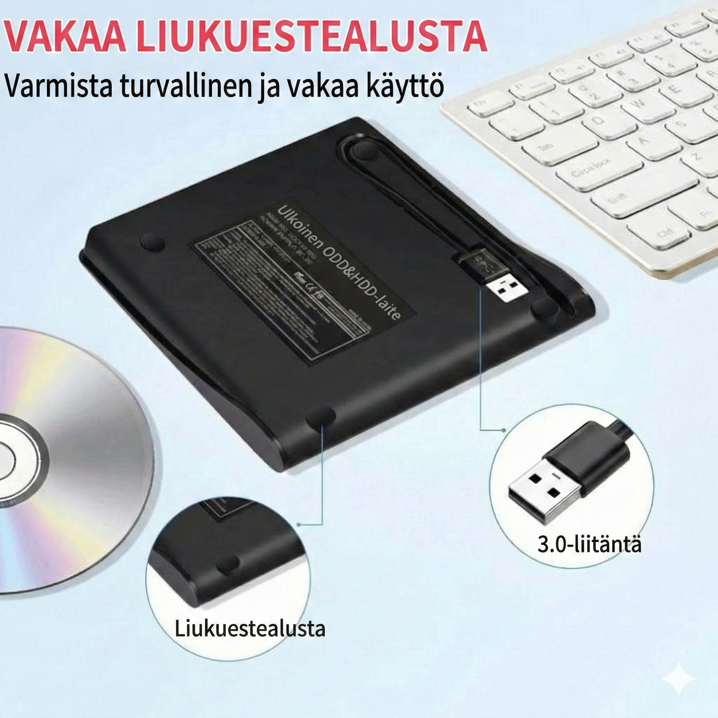 Ulkoinen CD/DVD-asema kannettavalle tietokoneelle