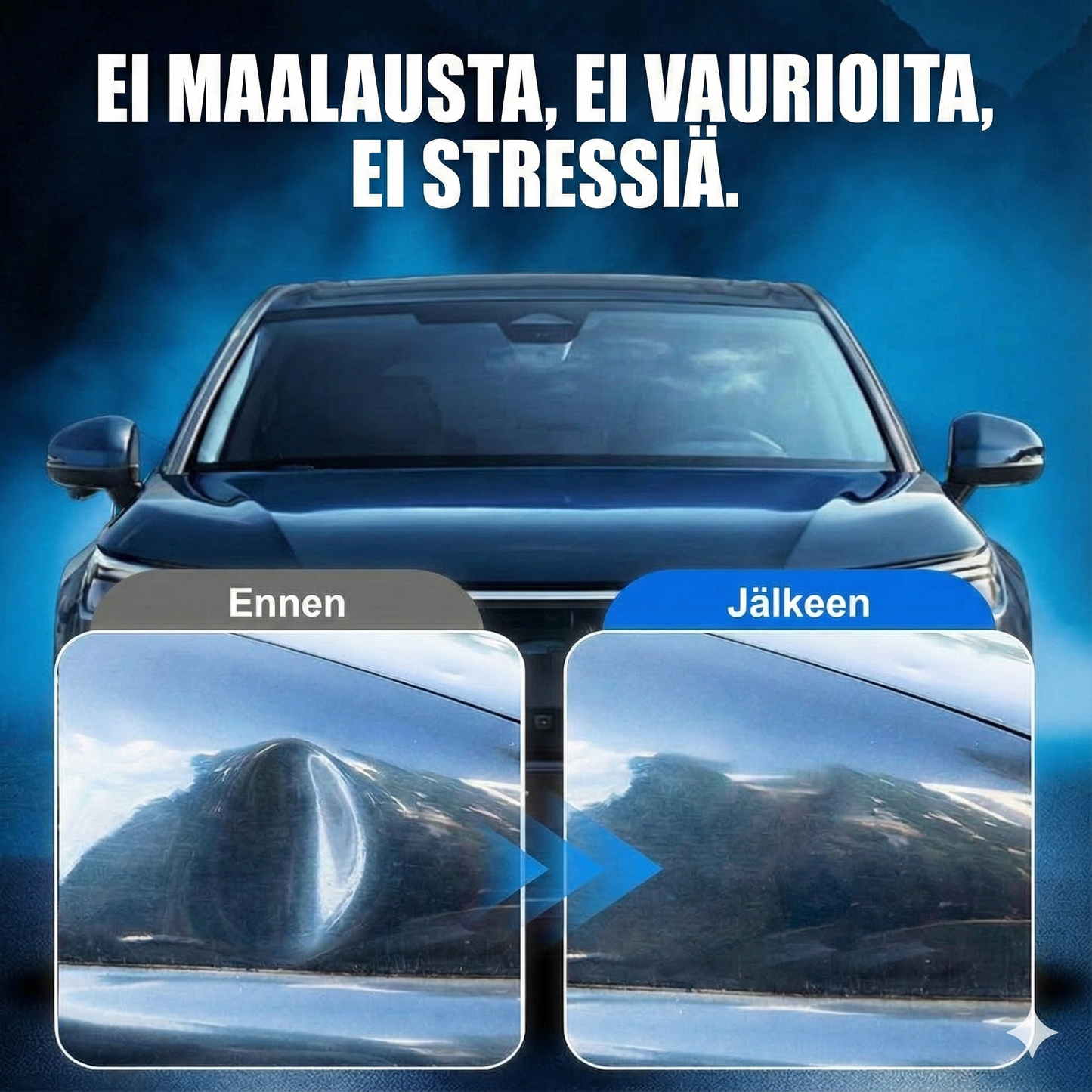 Tehokas kaksoisimukuppi auton kolhuille