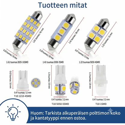 42-osainen auton sisävalosarja