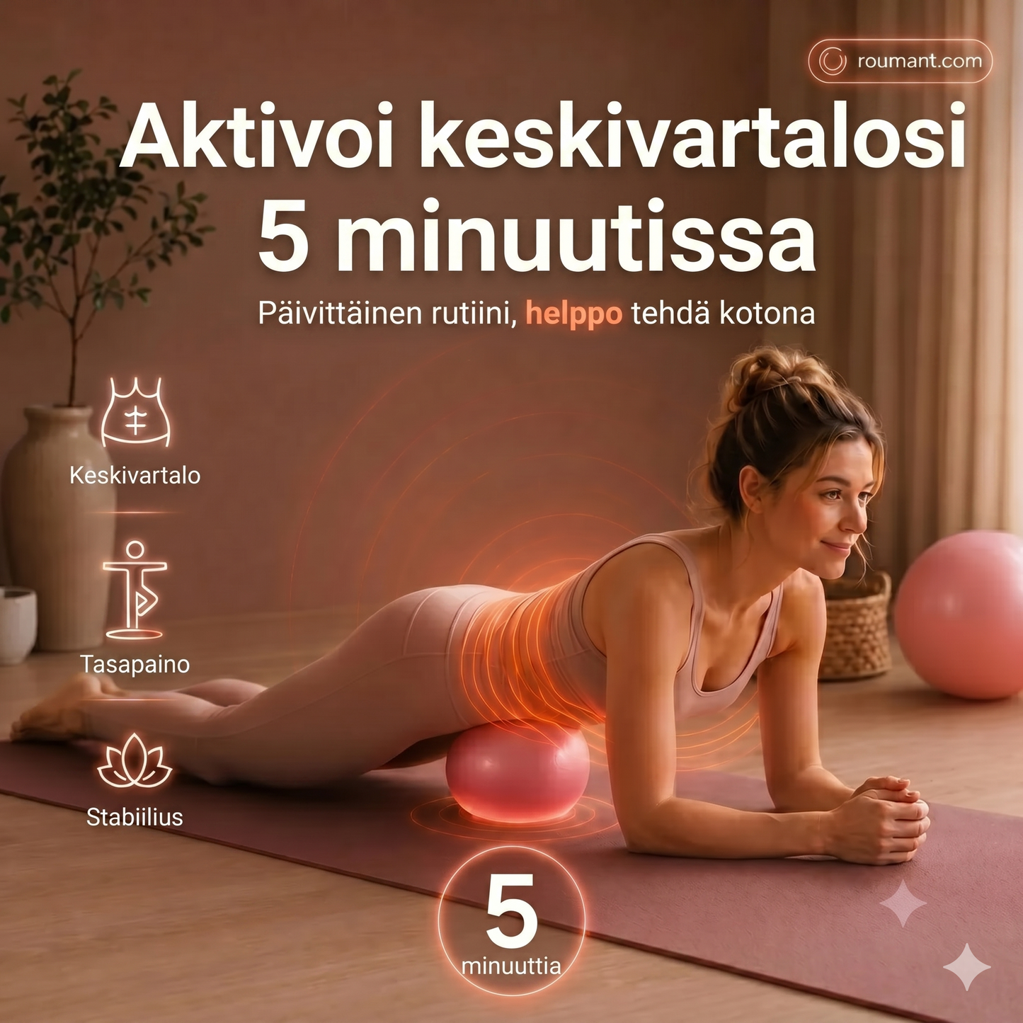 Pilatespallo 15 cm – räjähdyssuojattu, hunajakenno-antislip, kannettava
