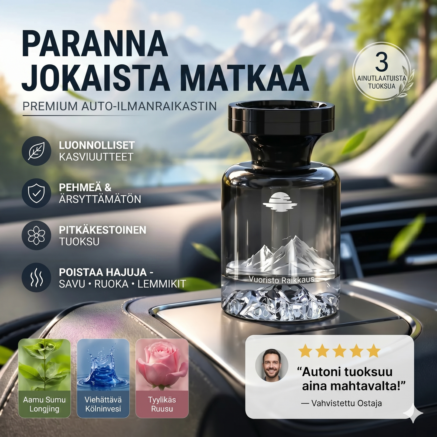 110 ml pitkäkestoinen auton ilmanraikastin