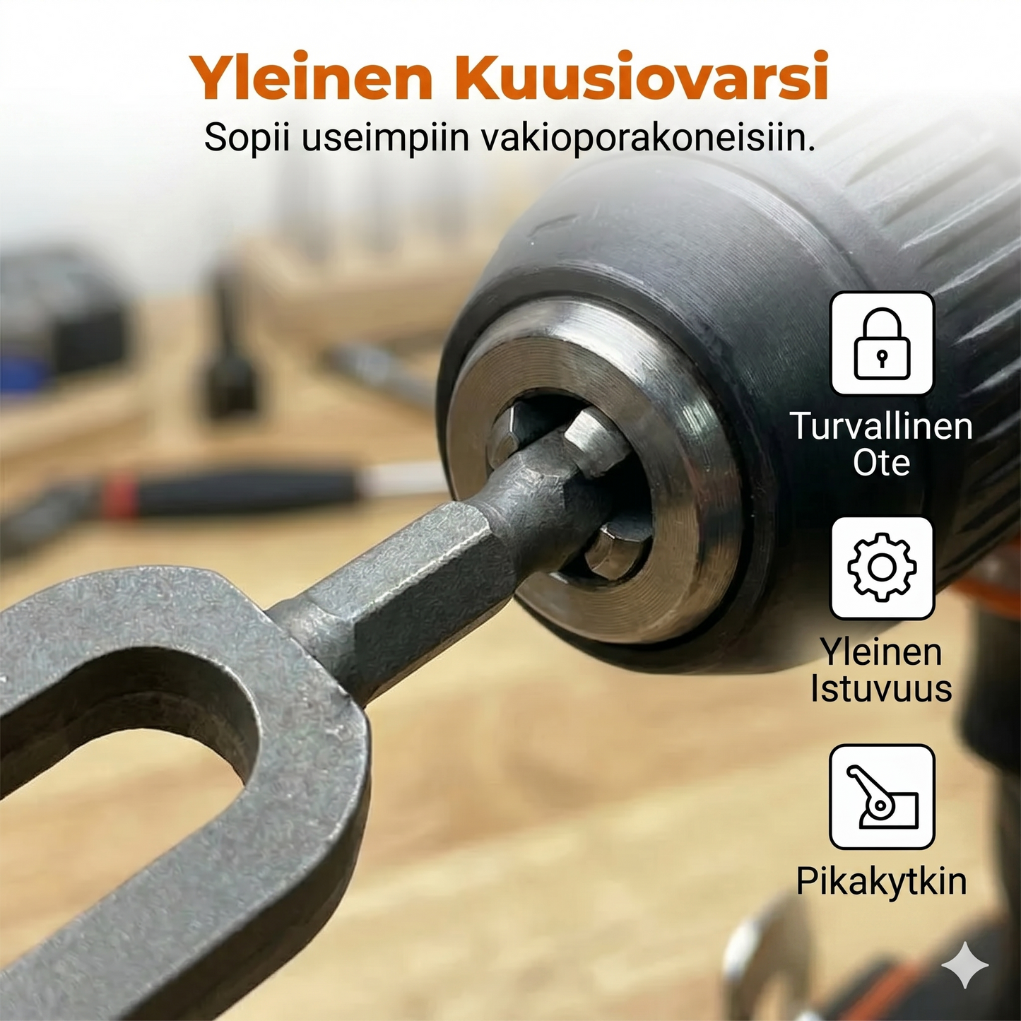 Sähköporan langanpujotustyökalu / langanvääntöbitti
