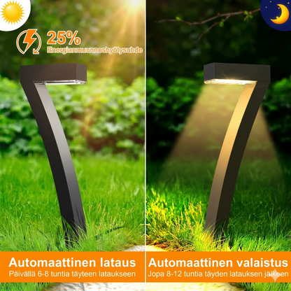 Luova, vedenpitävä aurinkokäyttöinen polkuvalaistus