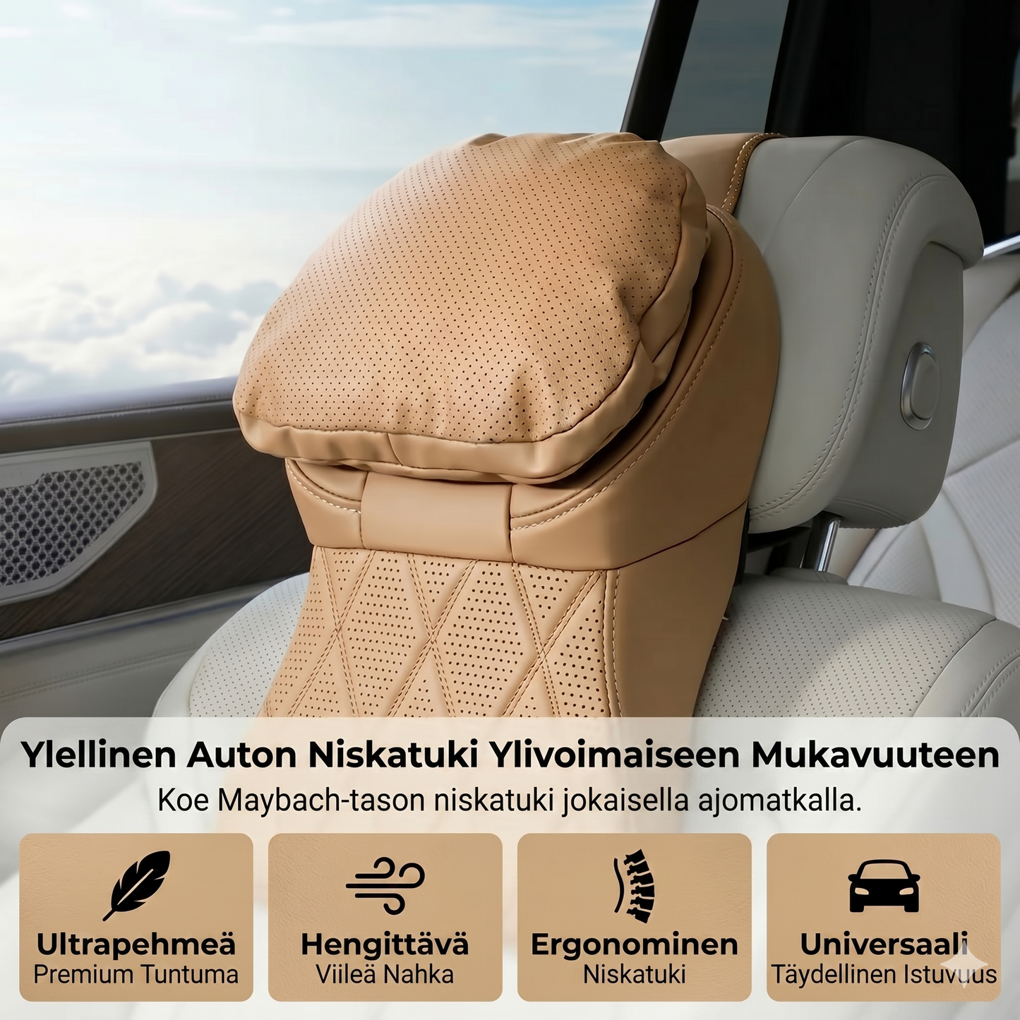 Ilmailuluokan PU-nahkainen auton niskatuki
