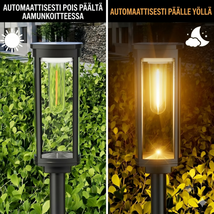 Aurinkoenergiakäyttöinen puutarhavalo – retro-muotoilu, 12–14 tunnin valaistus & IP65-vedenpitävä
