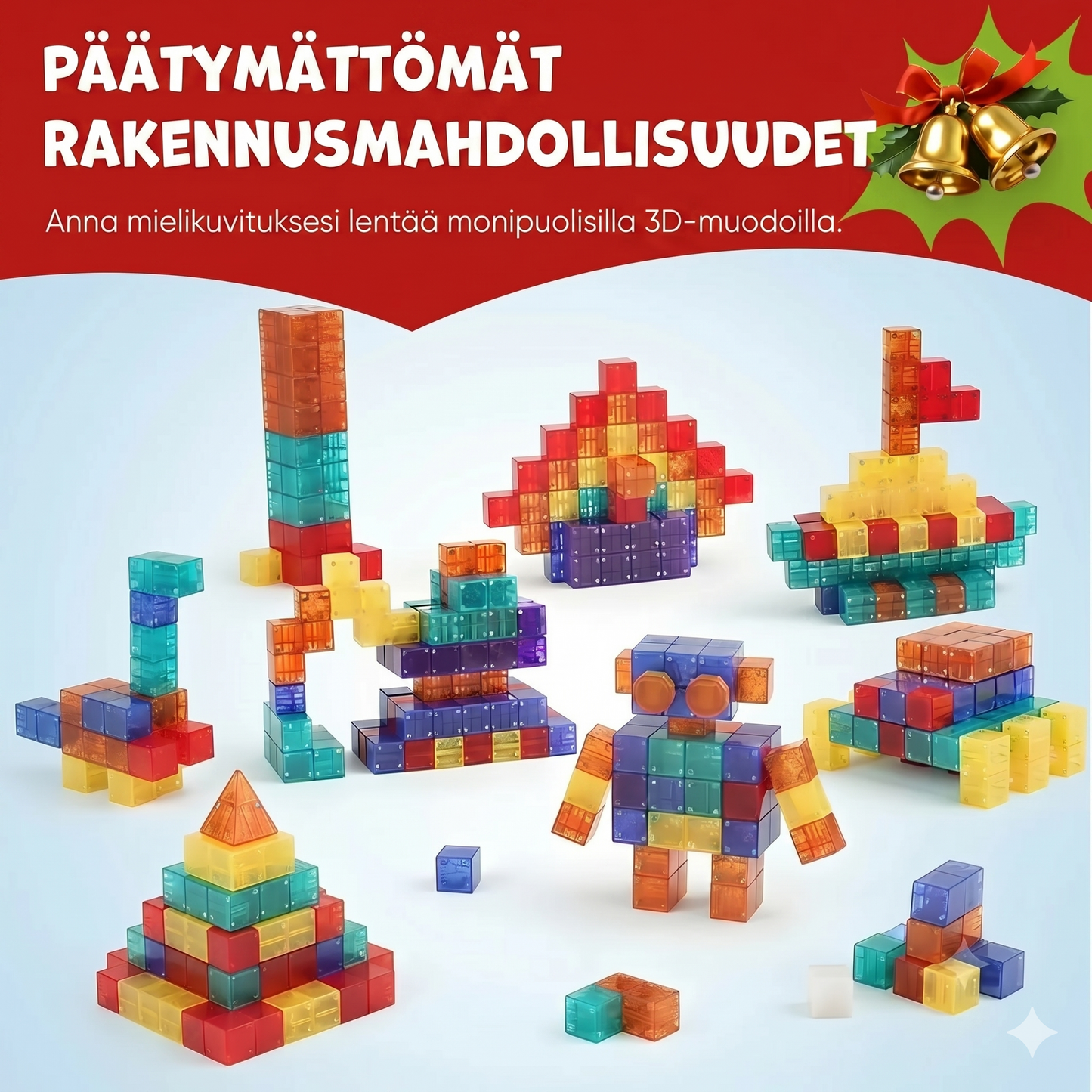 Magneettiset rakennuspalikat lapsille | 6-sivuiset magneetit