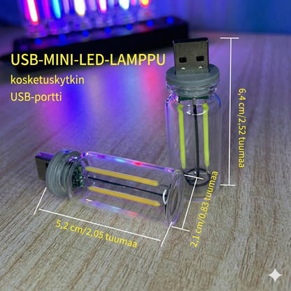 Kannettava kosketusohjattava lasipallo USB-yövalo
