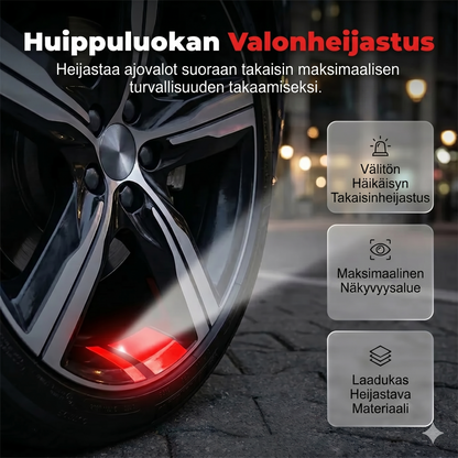 Heijastavat van some- ja vanteraidat auton vanteisiin
