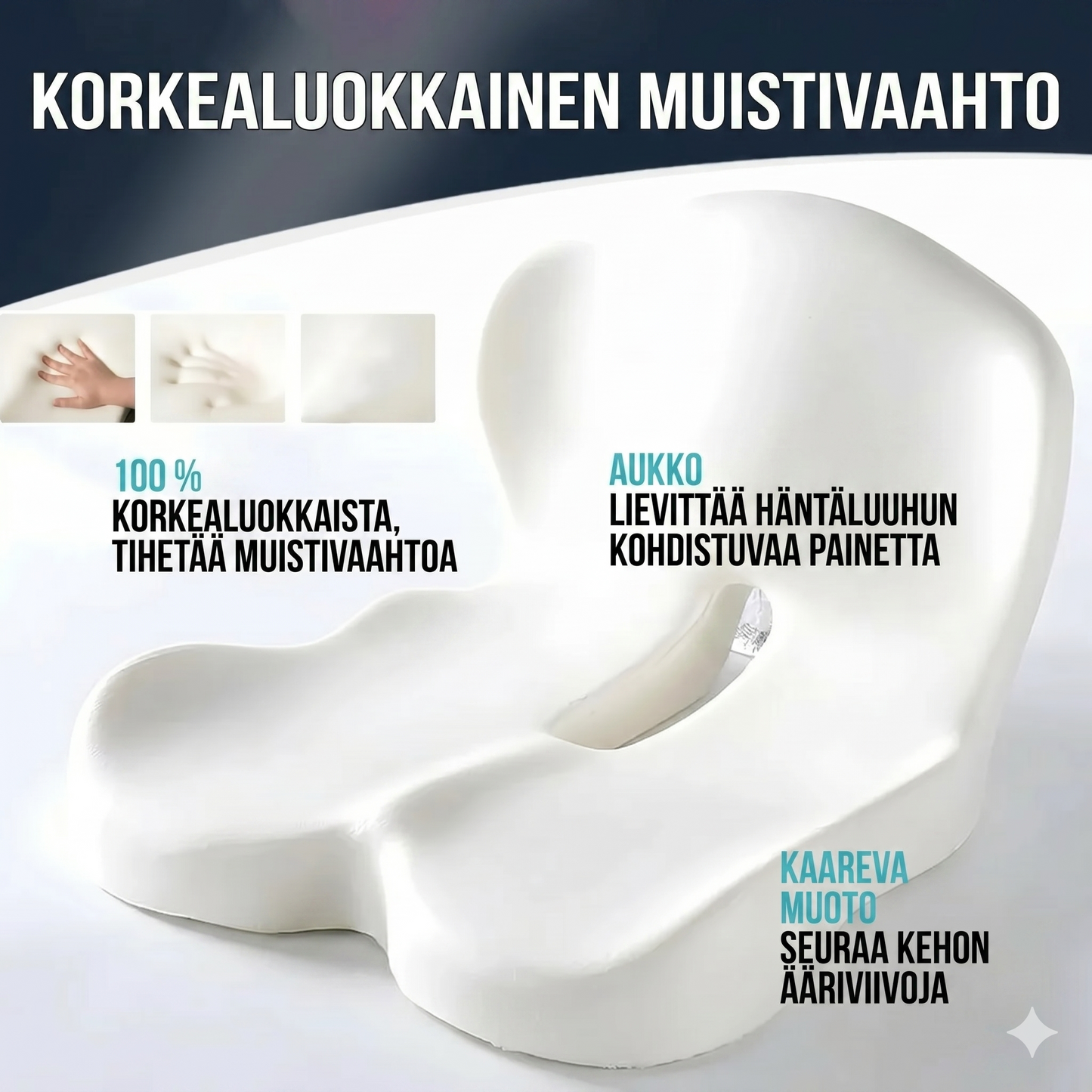 Liukumaton muistivaahto-istuintyyny
