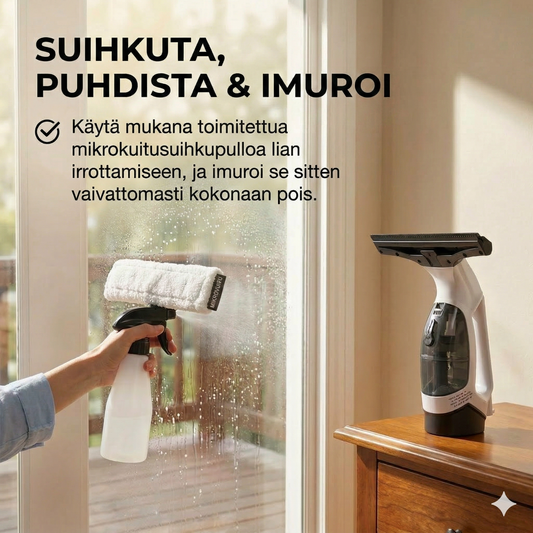 Sähköinen ikkunapesuri jatkovarrella