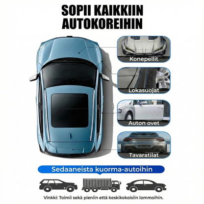 Tehokas kaksoisimukuppi auton kolhuille