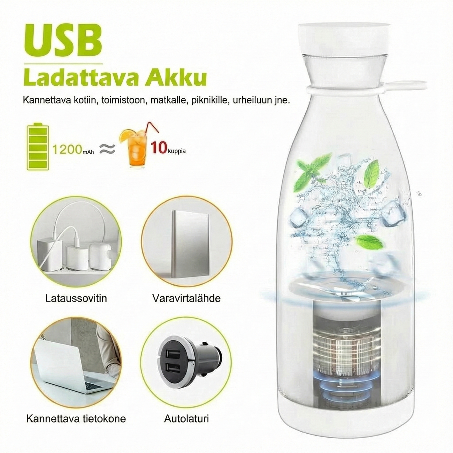 Kannettava tehosekoitin tuoreen suolan valmistukseen