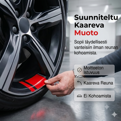 Heijastavat van some- ja vanteraidat auton vanteisiin
