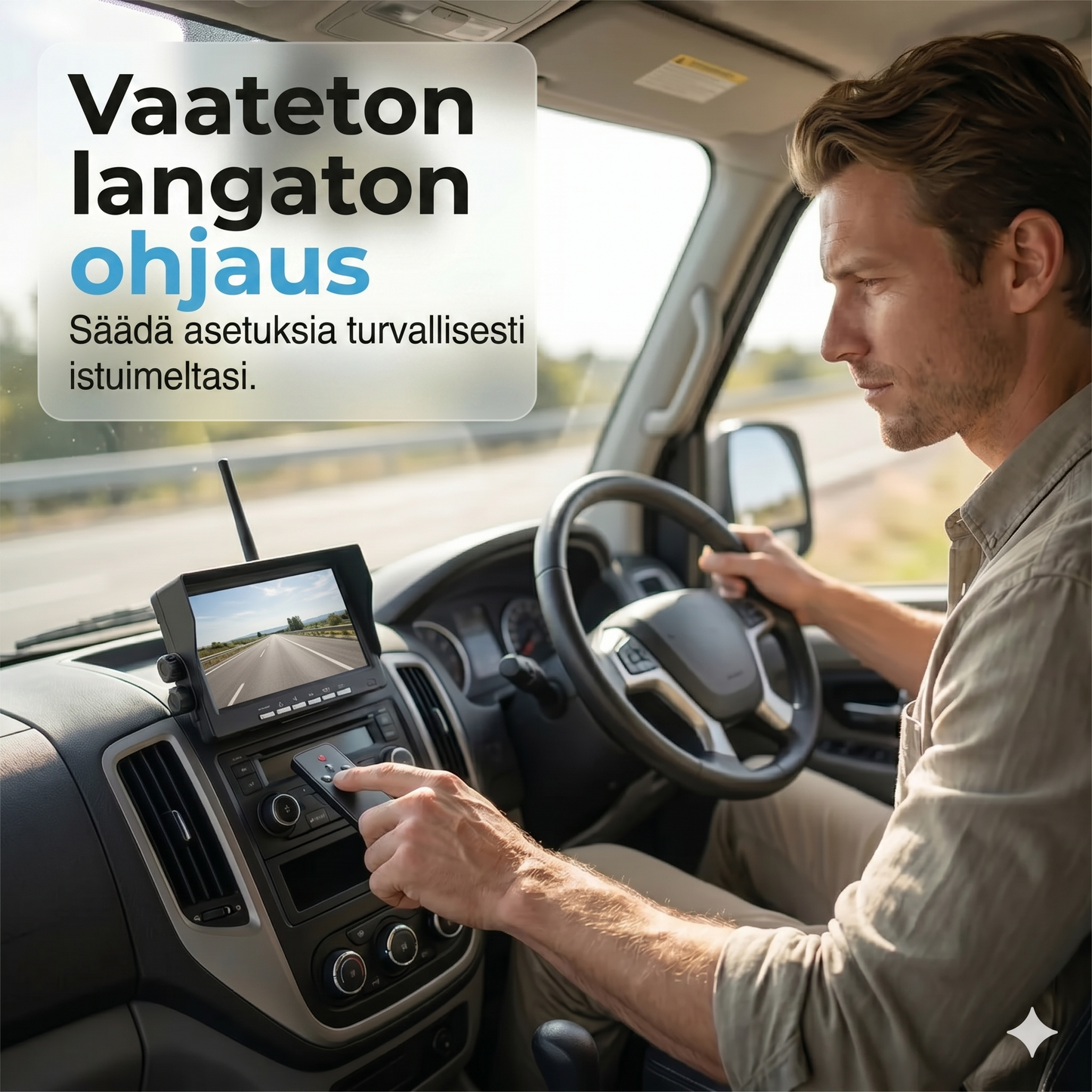 Laadukas langaton peruuttamikamerajärjestelmä 7 tuuman laajakuvanäytöllä