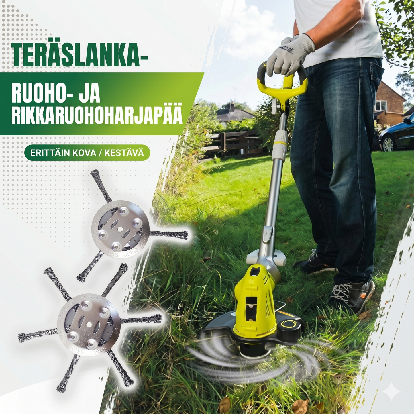 Vaihtopää siimaleikkuriin - teräslankainen ruohonleikkurin pää
