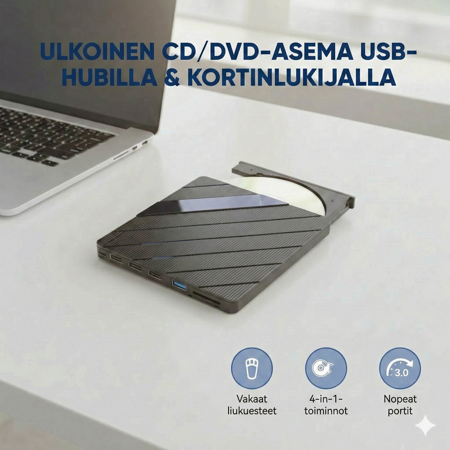 Ulkoinen CD/DVD-asema kannettavalle tietokoneelle