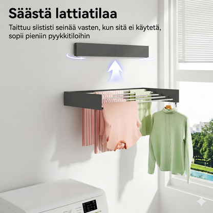 Tilaa säästävä AirFold-kuivausteline