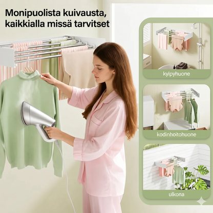 Tilaa säästävä AirFold-kuivausteline