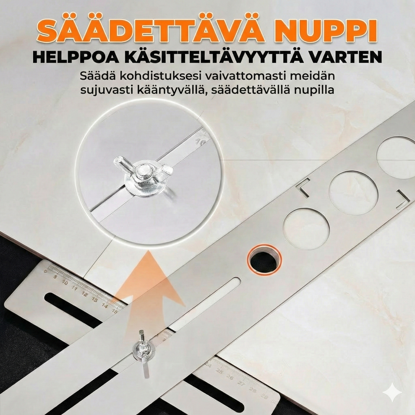 Täysin kulmassa säädettävä poraustyökalu