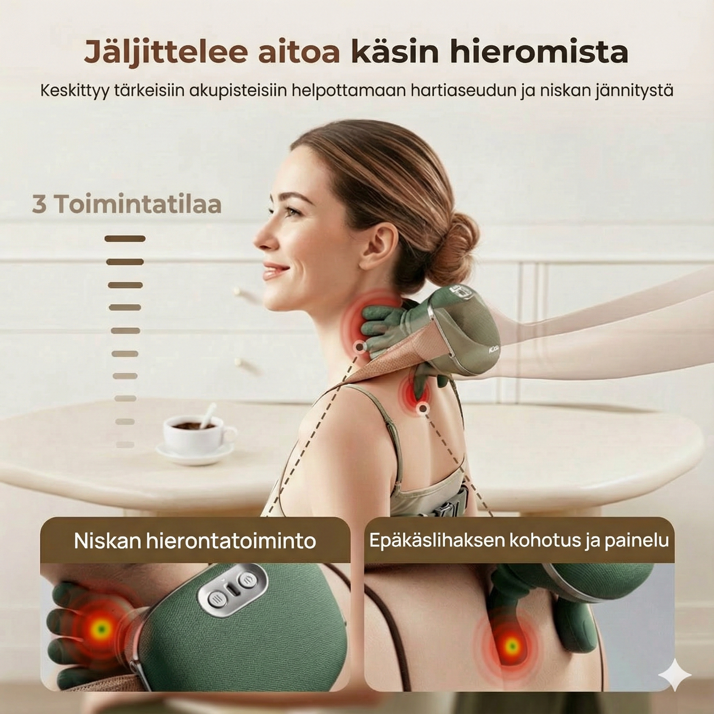 Paras kannettava niskahierontalaite – 3 kertaa enemmän rentoutumista!