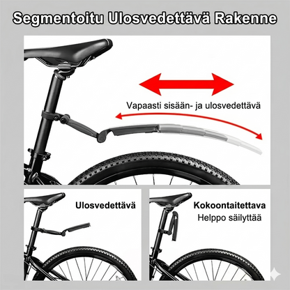 Säädettävä ja sisäänvedettävä lokasuojasarja polkupyörään