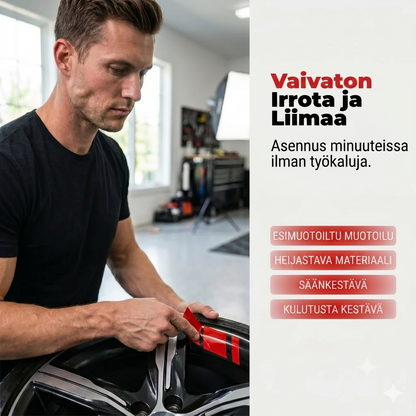Heijastavat van some- ja vanteraidat auton vanteisiin