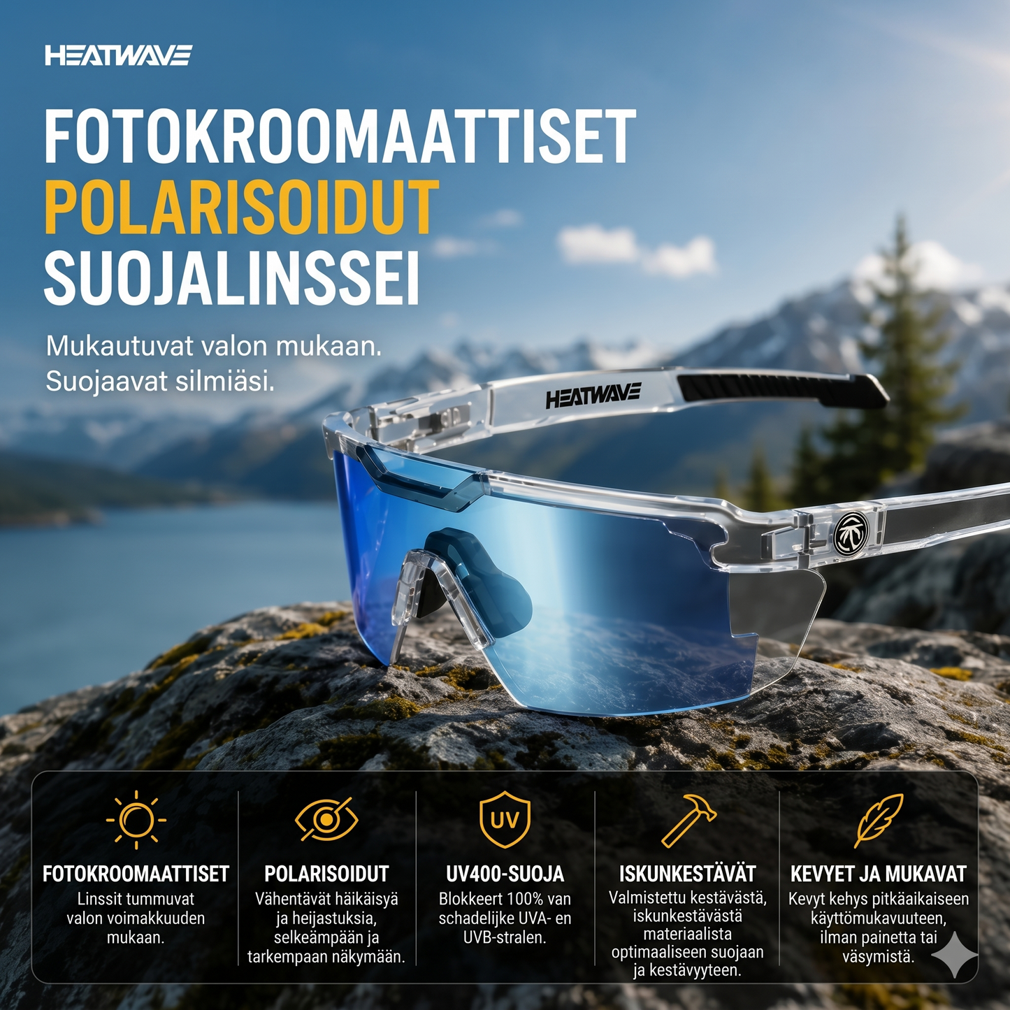 Itsestään tummuvat aurinkolasit – täydellinen näkyvyys kaikessa valossa