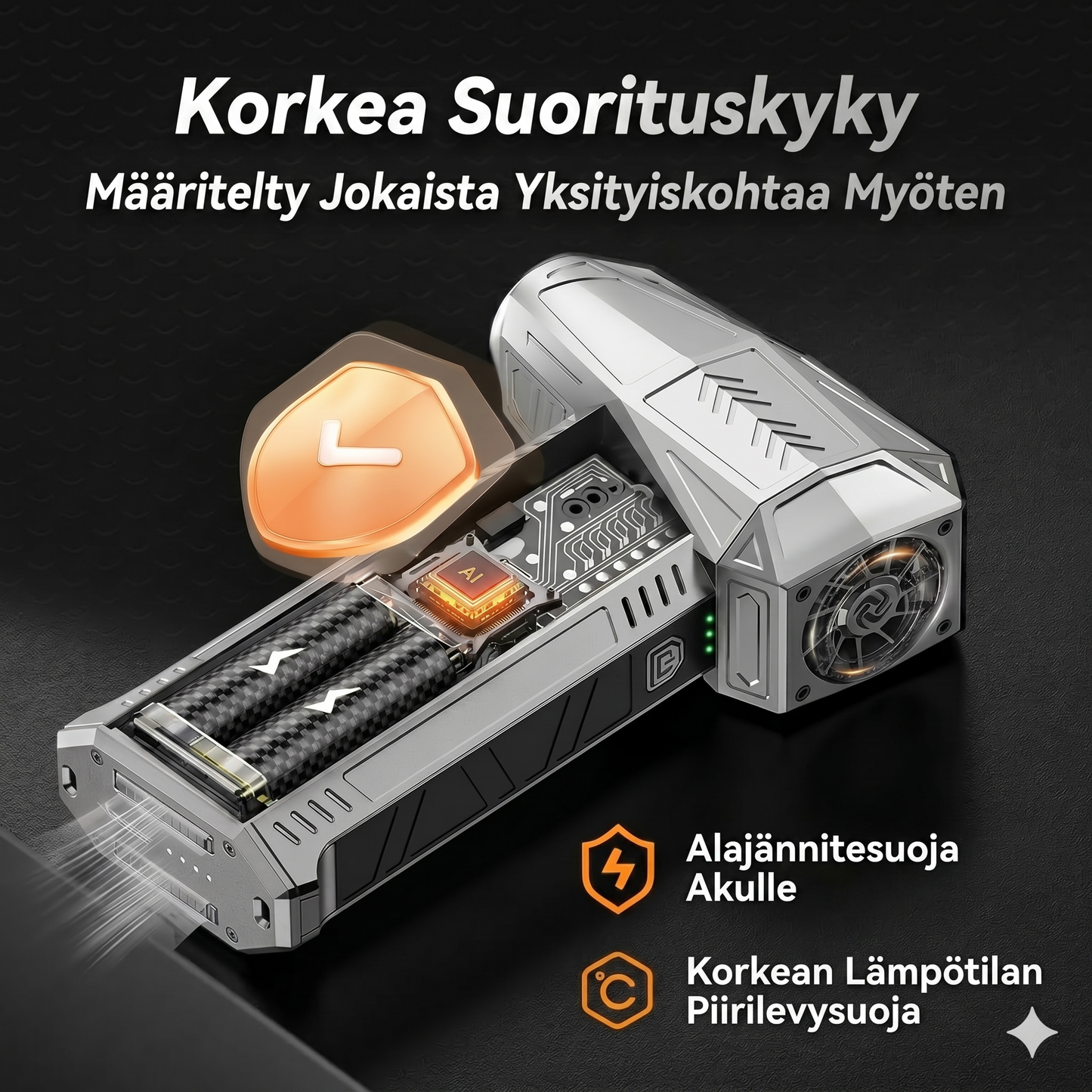Tehokas turbopuhallin
