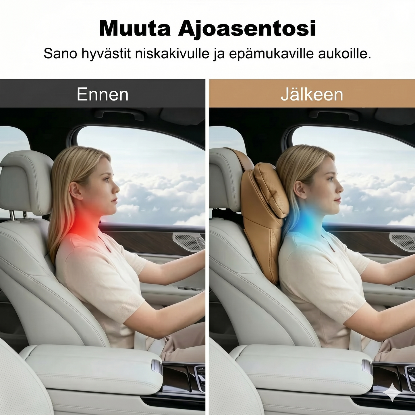Ilmailuluokan PU-nahkainen auton niskatuki