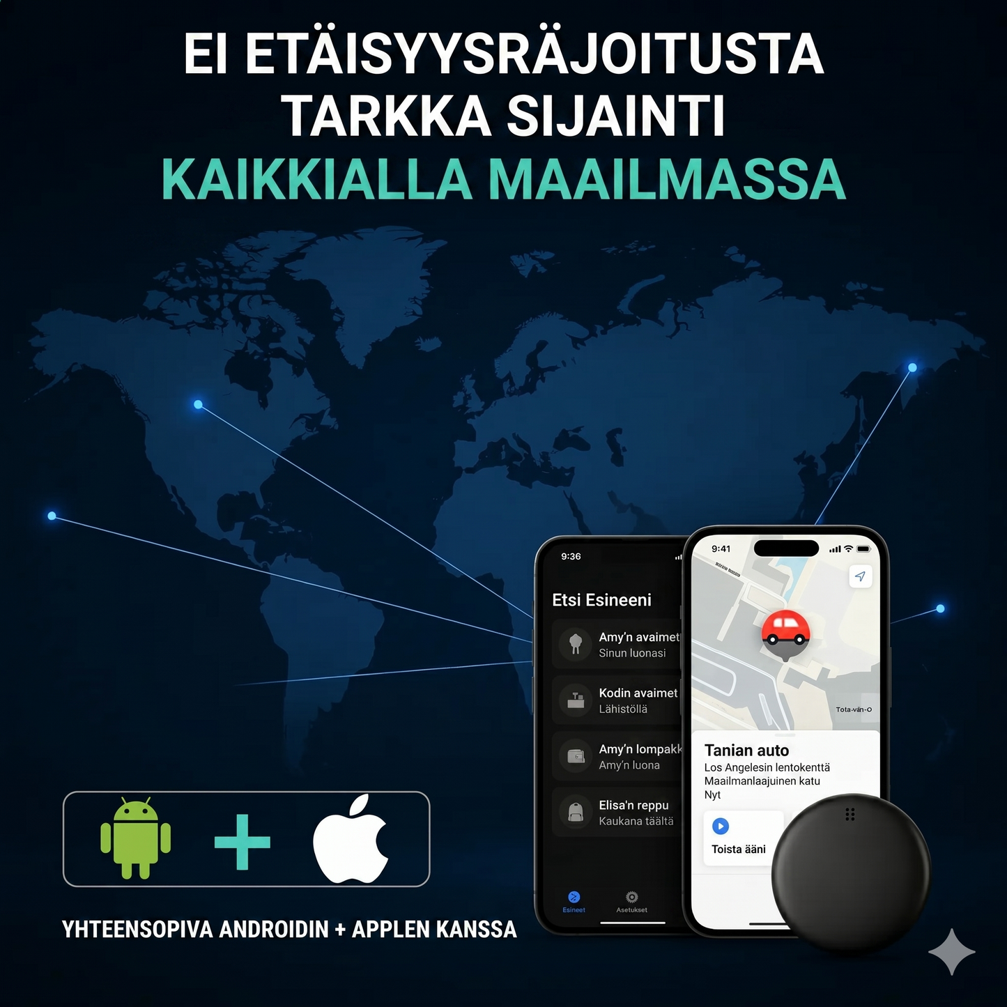GP90 - Älykäs GPS-paikannin ilman kuukausimaksua (Android/Apple)