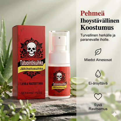 Kosteuttava suihke tatuoinnin jälkihoitoon