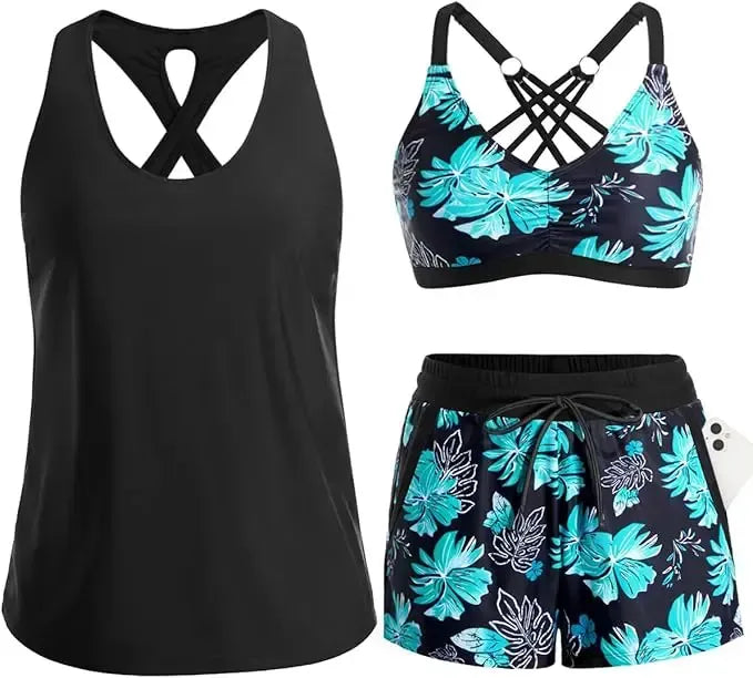 Vatsaa peittävä tankini-setti