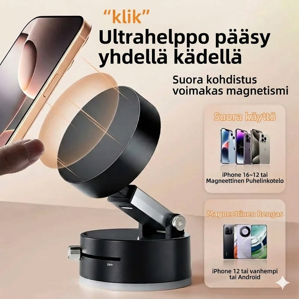 Taitettava kannettava magneettinen puhelinteline